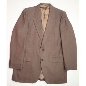 VINTAGE MEN'S BROWN TWO-BUTTON BLAZER JACKET - VITTORIO REX - SIZE 40R